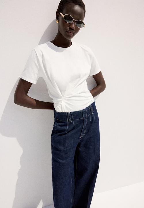 MANGO - Trousers alma- open blue