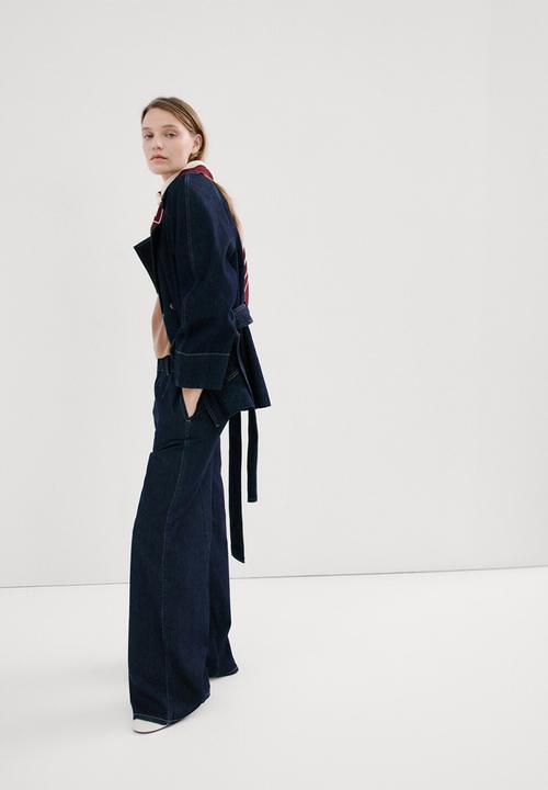 MANGO - Trousers alma- open blue