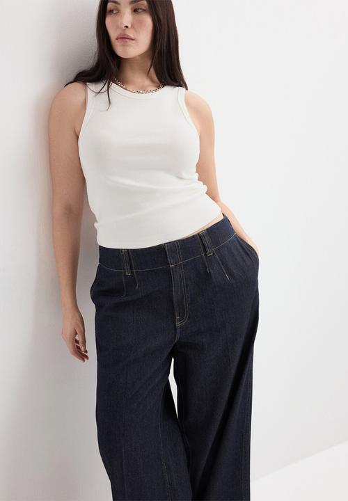 MANGO - Trousers alma- open blue