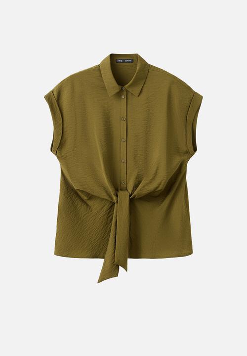 MANGO - Shirt nudo - green