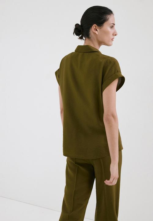 MANGO - Shirt nudo - green