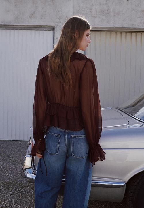 MANGO - Blouse happy - dark brown