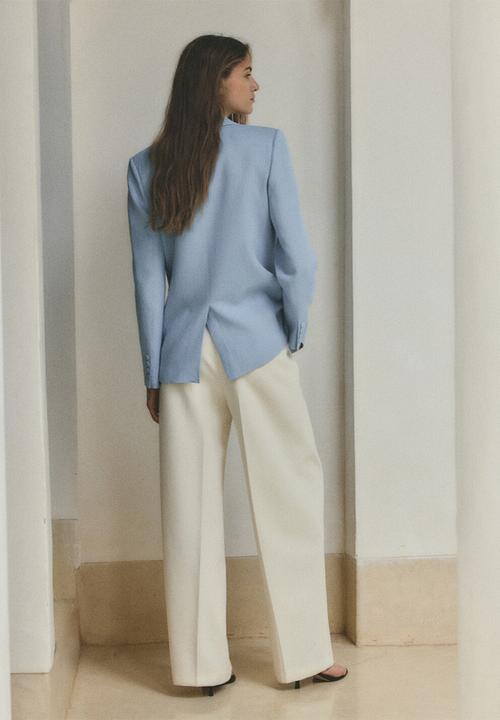 MANGO - BLAZER AZUR - Mid-Blue