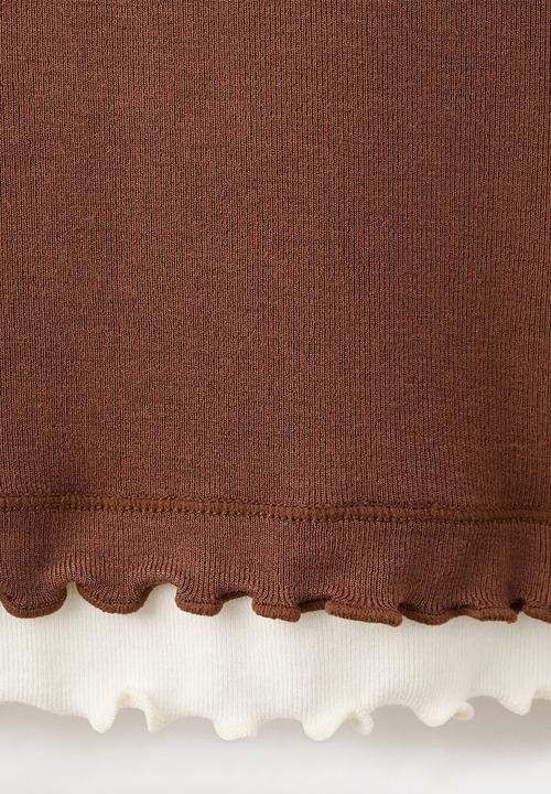 MANGO - T-shirt curlita  -  brown