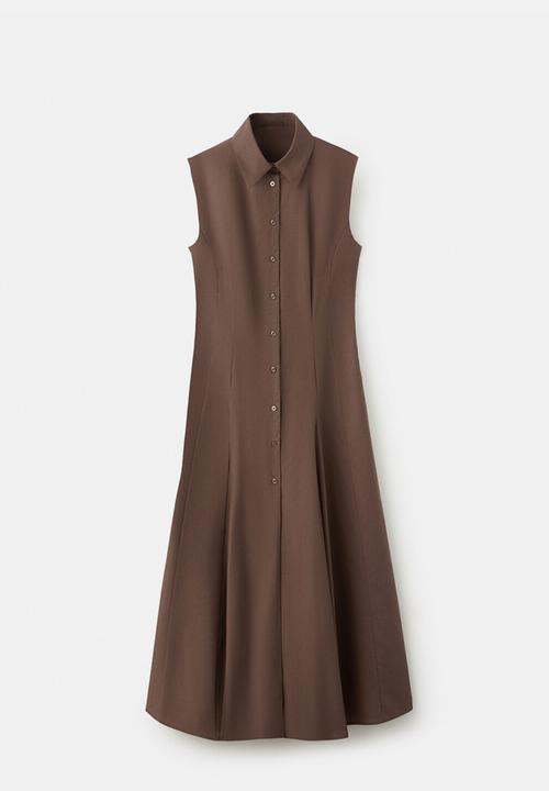 MANGO - Dress lala - brown