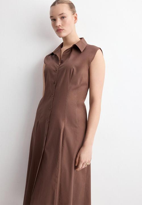 MANGO - Dress lala - brown