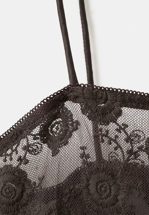 MANGO - Top lacey - khaki