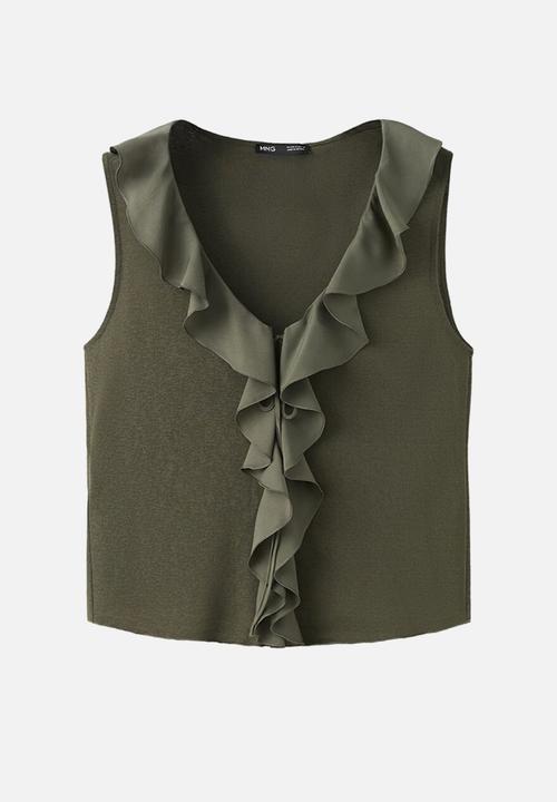 MANGO - Top voland - khaki