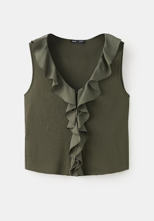 MANGO - Top voland - khaki