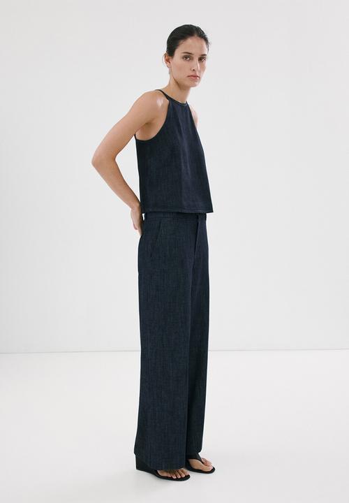 MANGO - Trousers nina - open blue