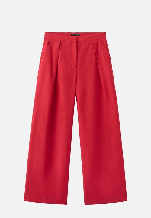MANGO - Trousers maris - red