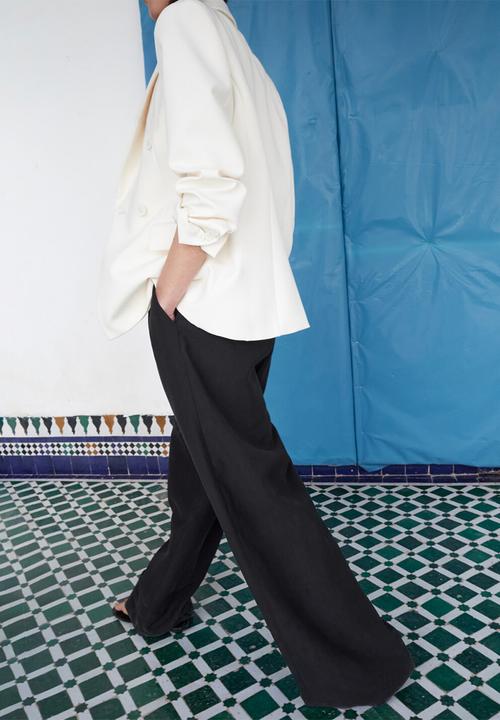 MANGO - Trousers maris - black