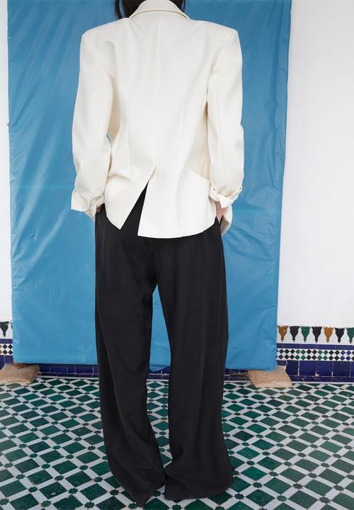 MANGO - Trousers maris - black