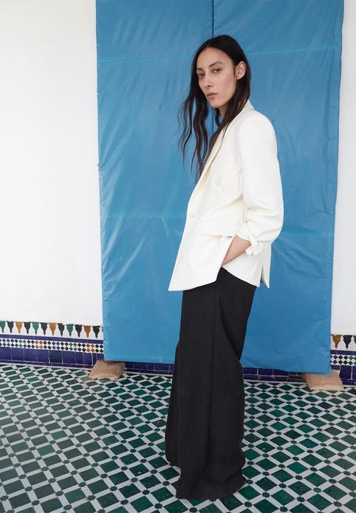 MANGO - Trousers maris - black