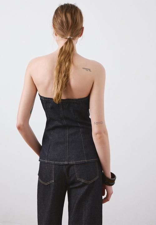 MANGO - Top clemence - open blue