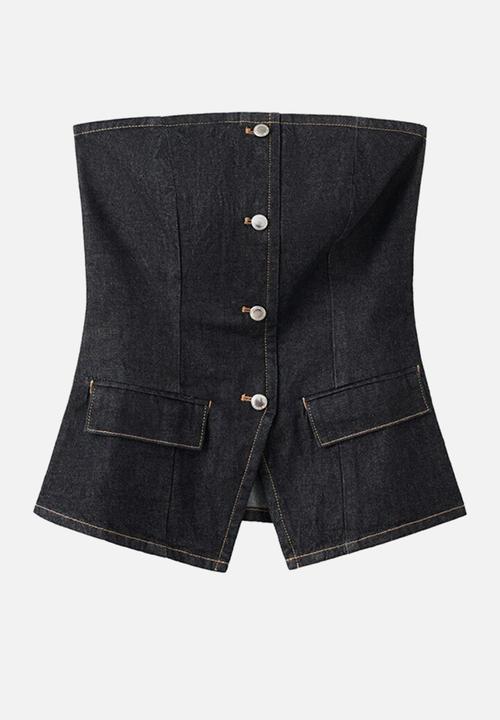 MANGO - Top clemence - open blue