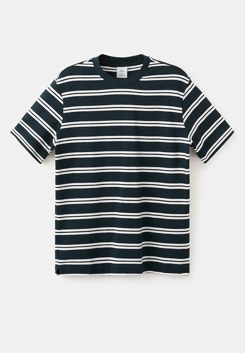 MANGO - T-Shirt Garir - Navy