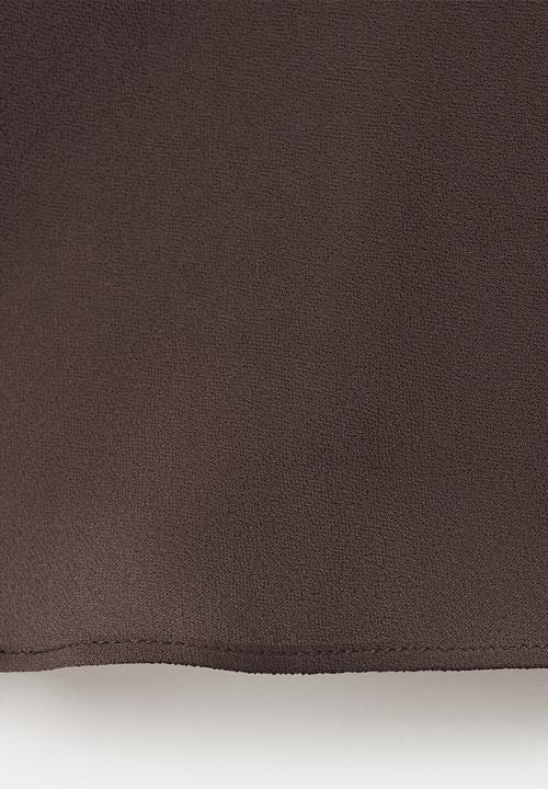 MANGO - Top lotus - dark brown