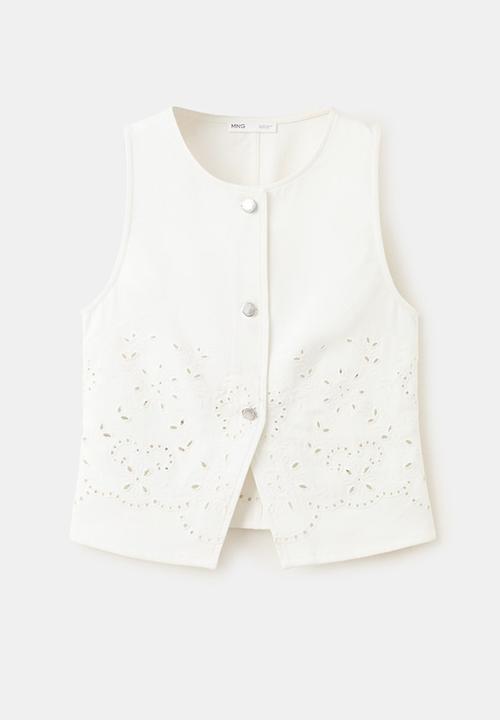 MANGO - Vest joana - white