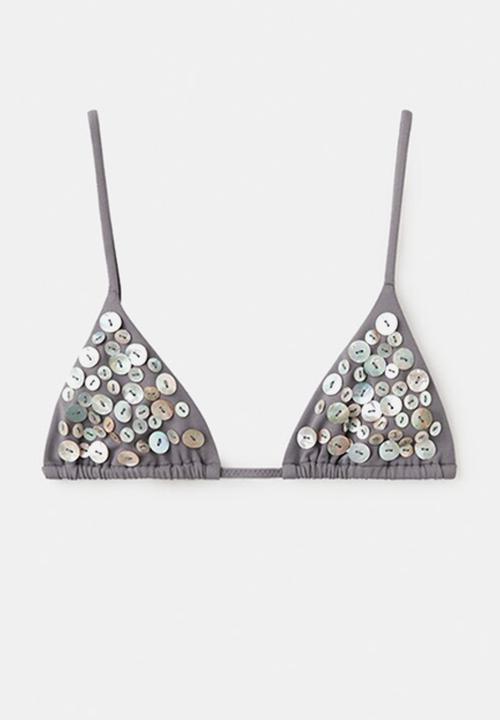 MANGO - Bikini top nacar- gray