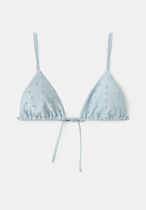 MANGO - Bikini top diaco- light/pastel gray