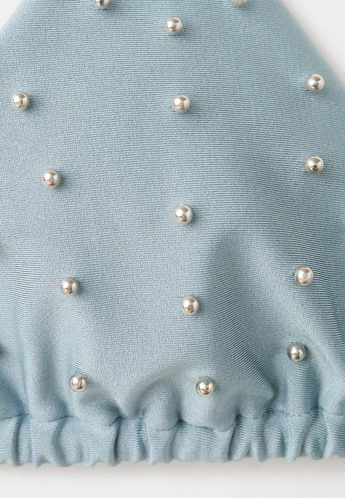 MANGO - Bikini top diaco- light/pastel gray