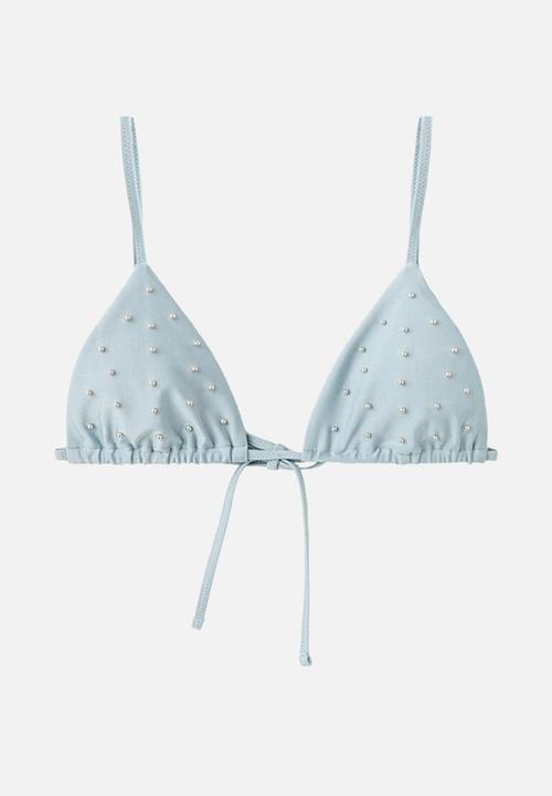 MANGO - Bikini top diaco- light/pastel gray
