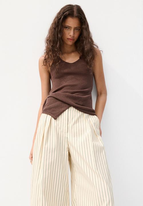 MANGO - Trousers tatin - yellow