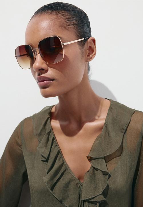 MANGO - Dress romance - beige/khaki
