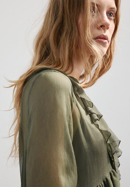 MANGO - Dress romance - beige/khaki