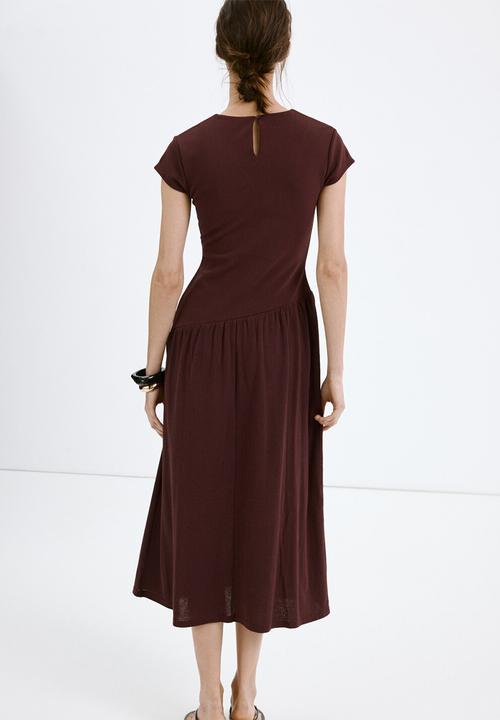 MANGO - Dress cannoli - dark red