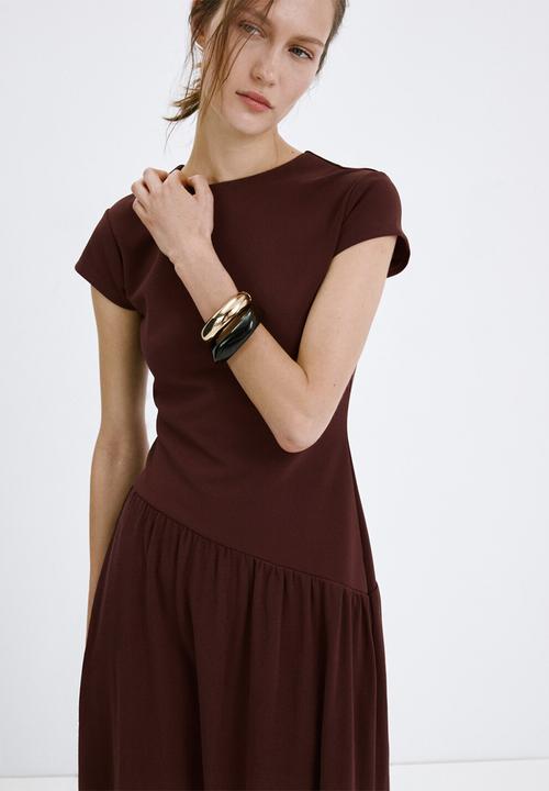 MANGO - Dress cannoli - dark red