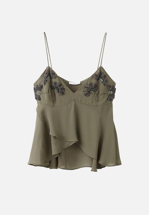 MANGO - Top viny - green