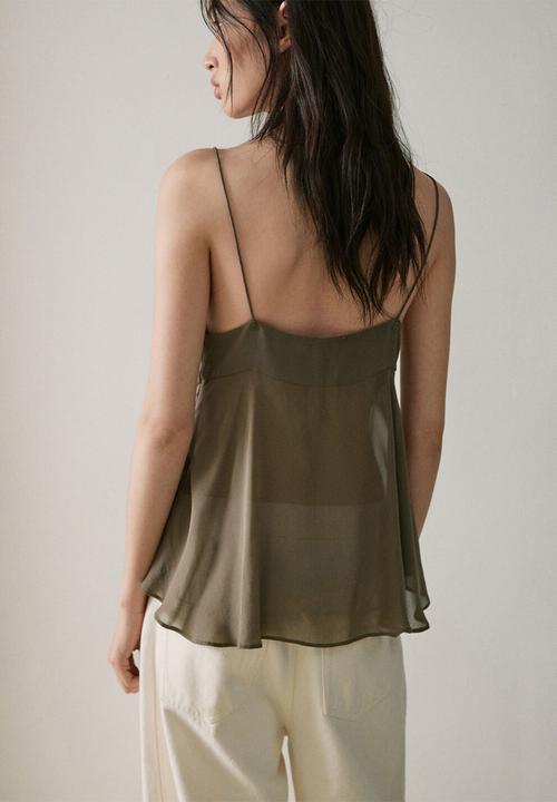 MANGO - Top viny - green