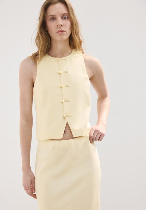 MANGO - Skirt laguna - light/pastel yellow