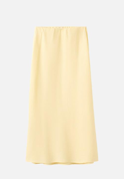 MANGO - Skirt laguna - light/pastel yellow