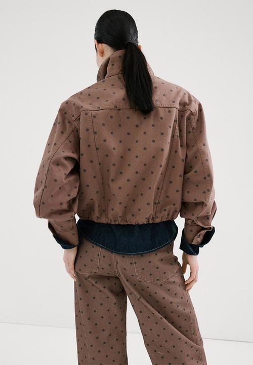 MANGO - Jacket dots- dark brown
