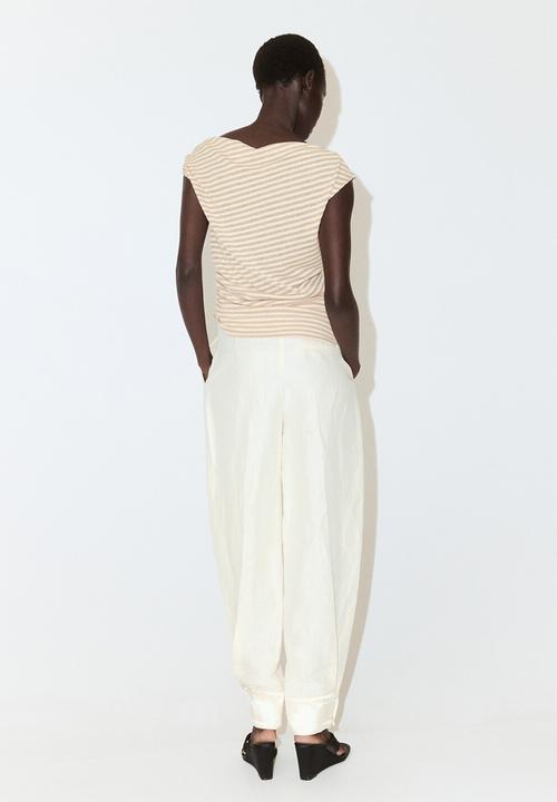 MANGO - T-shirt dela - light beige