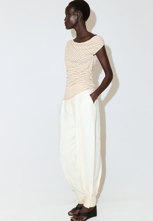 MANGO - T-shirt dela - light beige
