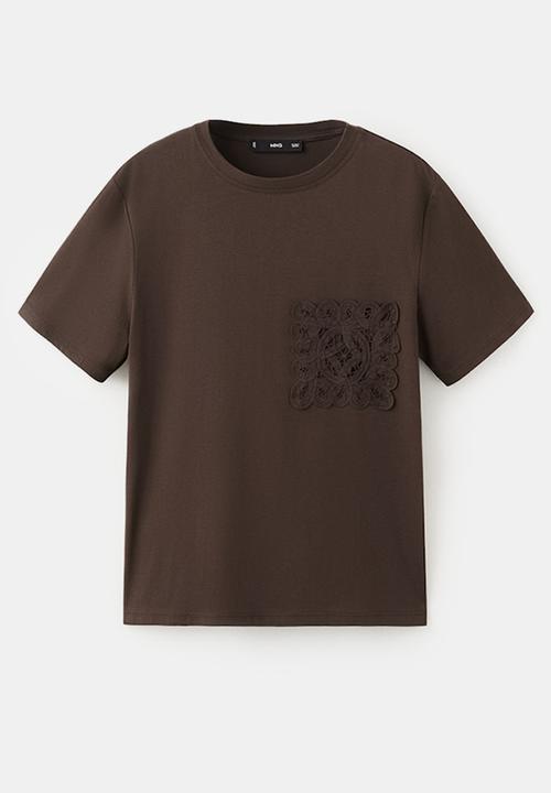 MANGO - T-shirt daisy - dark brown