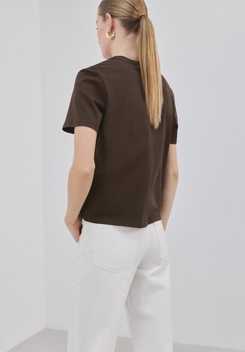 MANGO - T-shirt daisy - dark brown