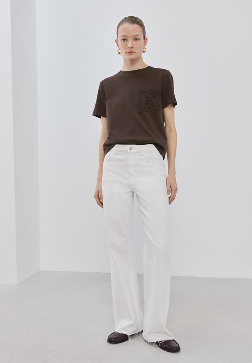 MANGO - T-shirt daisy - dark brown