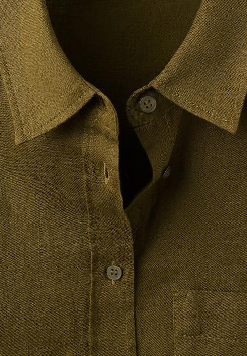 MANGO - Shirt lino - dark green