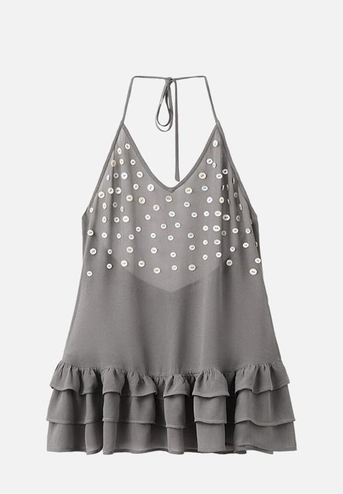 MANGO - Dress perla- medium gray