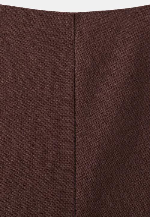 MANGO - Trousers linovis - dark brown