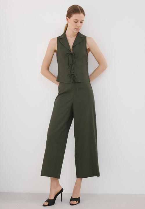 MANGO - Trousers linovis - beige/khaki