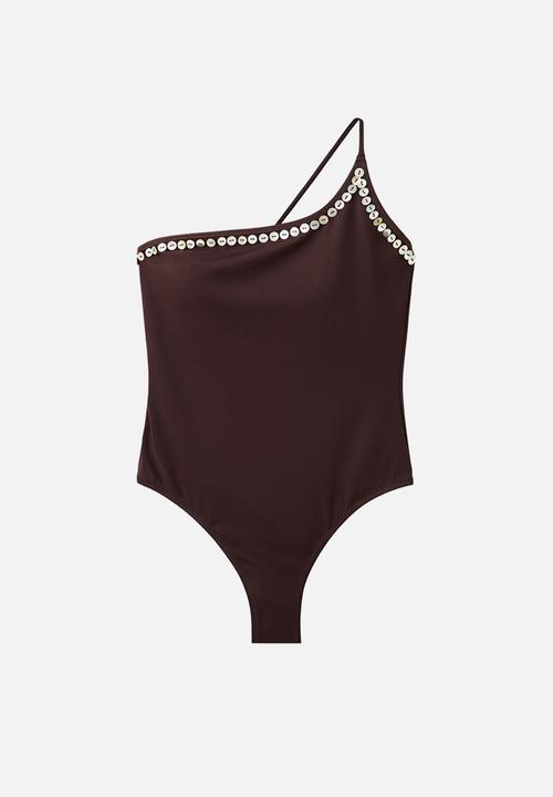 MANGO - Swimsuit abacos- dark brown