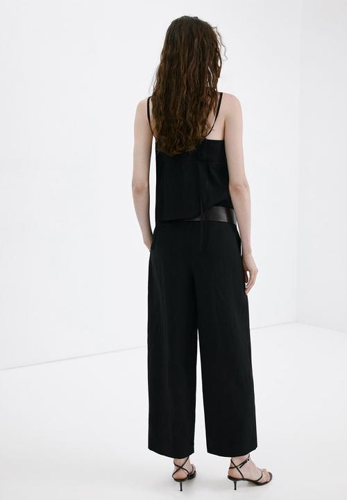 MANGO - Trousers espresso - black