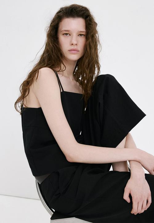 MANGO - Trousers espresso - black