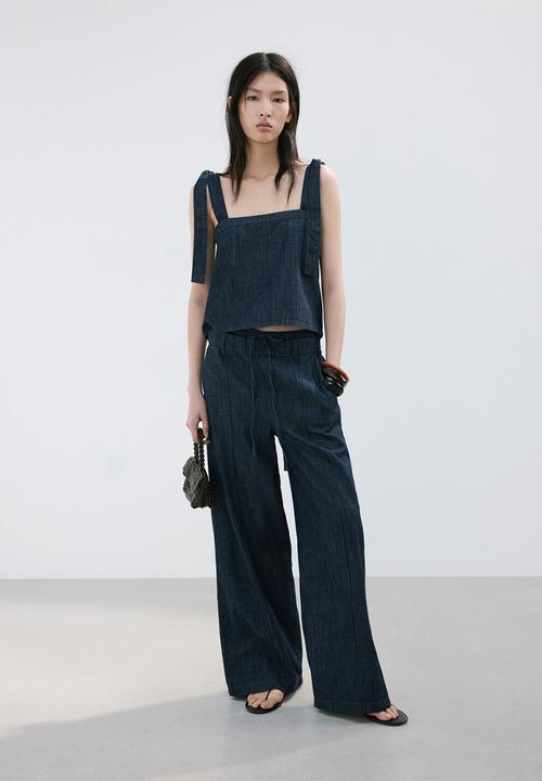 MANGO - Trousers calonge - open blue